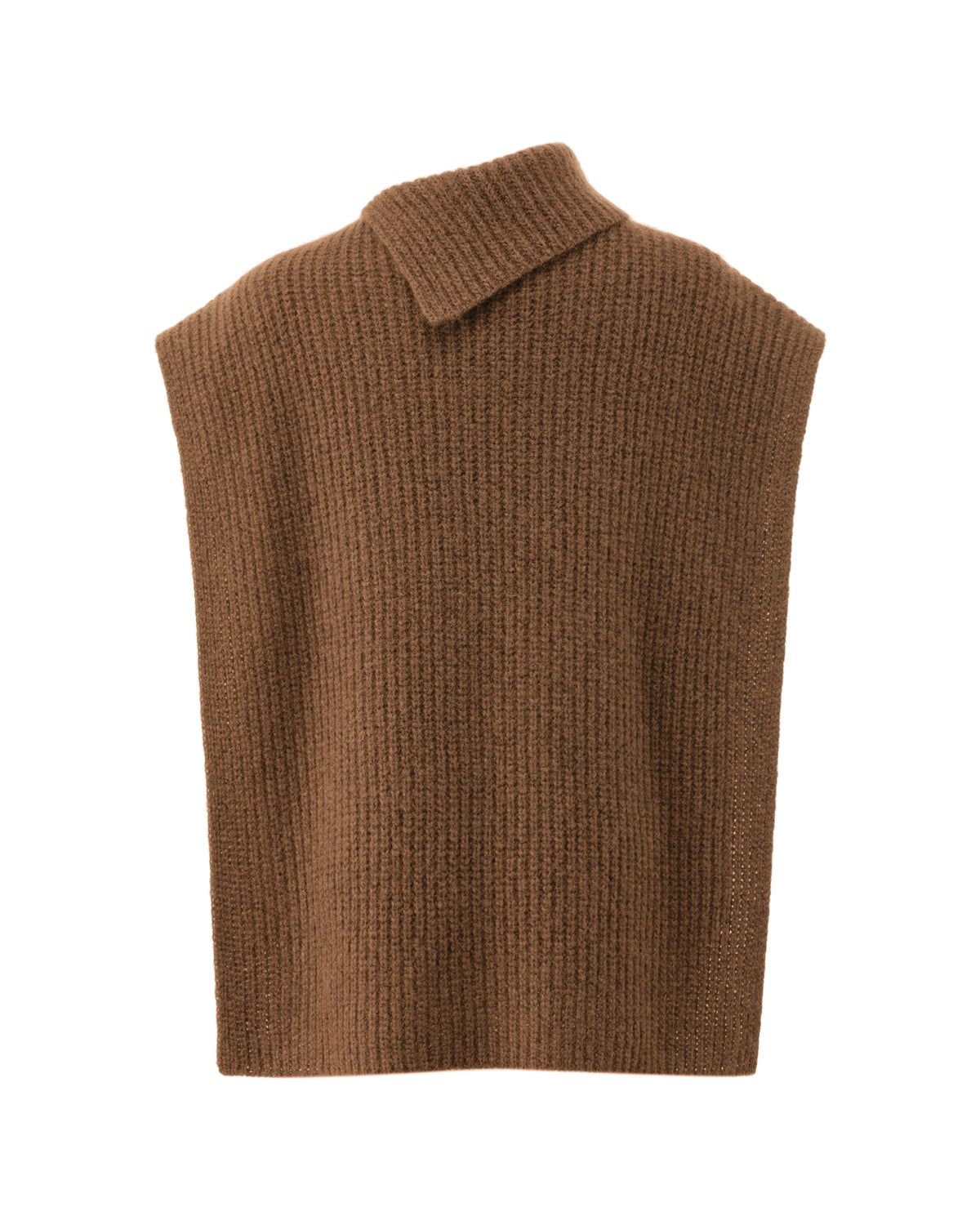 Damen Poncho aus 75 % Kaschmir und 25 % Seide in Vintage Cocoa – vielseitig tragbarer Poncho in grober Halbpatent-Strickstruktur mit breitem Kragen im Halbpatent-Strickmuster. Das zeitlose Design überzeugt durch seine moderne Silhouette und vielfältige Stylingmöglichkeiten.