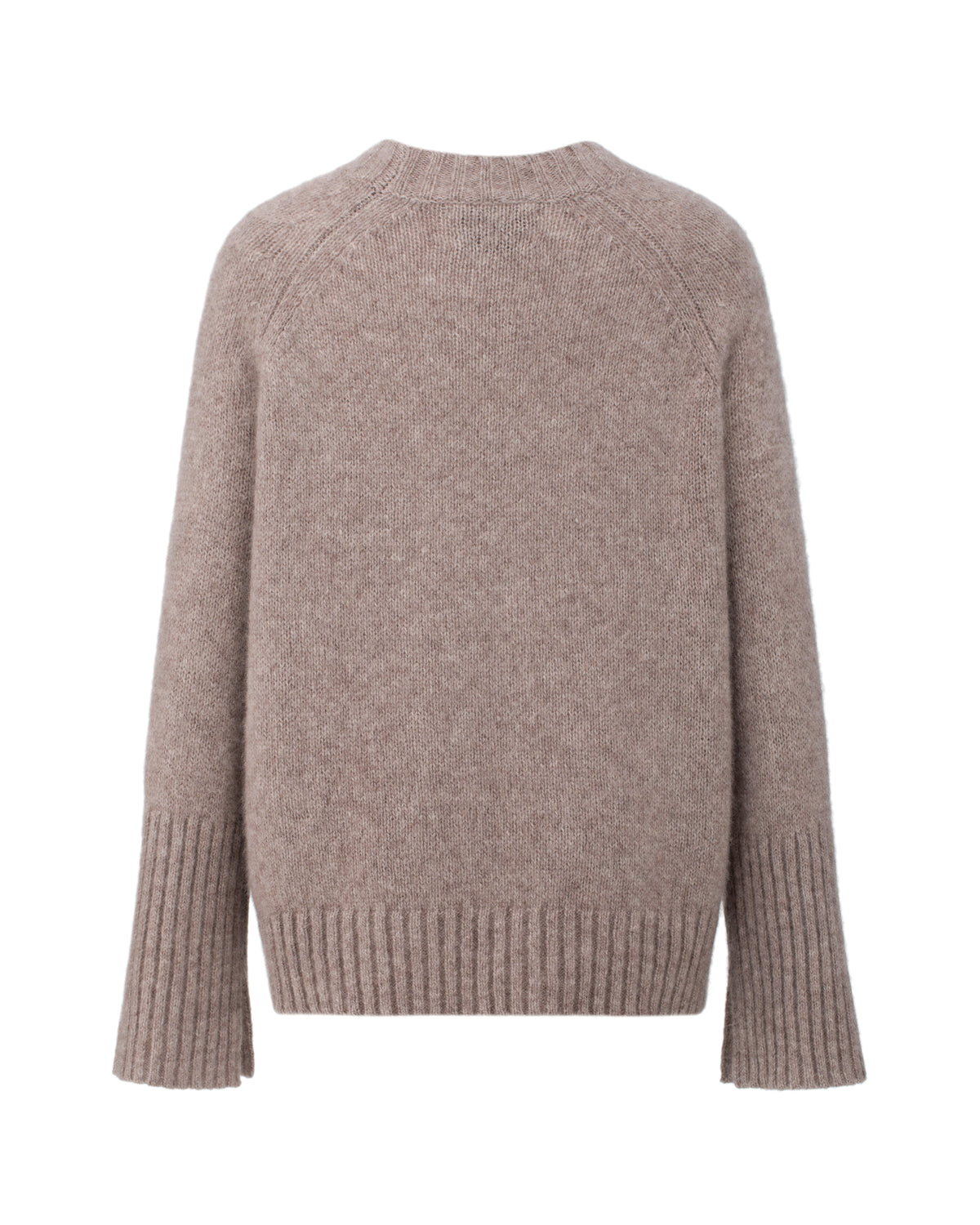 Damen Pullover aus 75 % Kaschmir und 25 % Seide in Caribou– glatt gestrickter Pullover in mittelschwerer Qualität mit kastiger, lockerer Passform, Rundhalsausschnitt mit Kragen in Rippstruktur, Raglanärmeln sowie langen, geraden Ärmeln mit Schlitz am Bündchen. Ärmelbündchen und Saum sind in Rippstruktur gearbeitet und verleihen dem Modell einen modernen, entspannten Look.