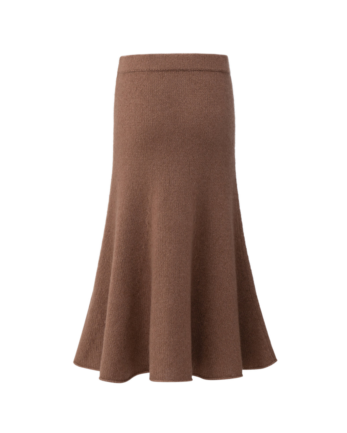 Damen Strickrock aus 75 % Kaschmir und 25 % Seide in Maple – glatt gestrickter Rock in grober Strickqualität mit figurbetonter A-Linie und Midi-Länge. Das Modell verfügt über einen Taillenbund mit Gummizug und verbindet eine feminine Silhouette mit hohem Tragekomfort.