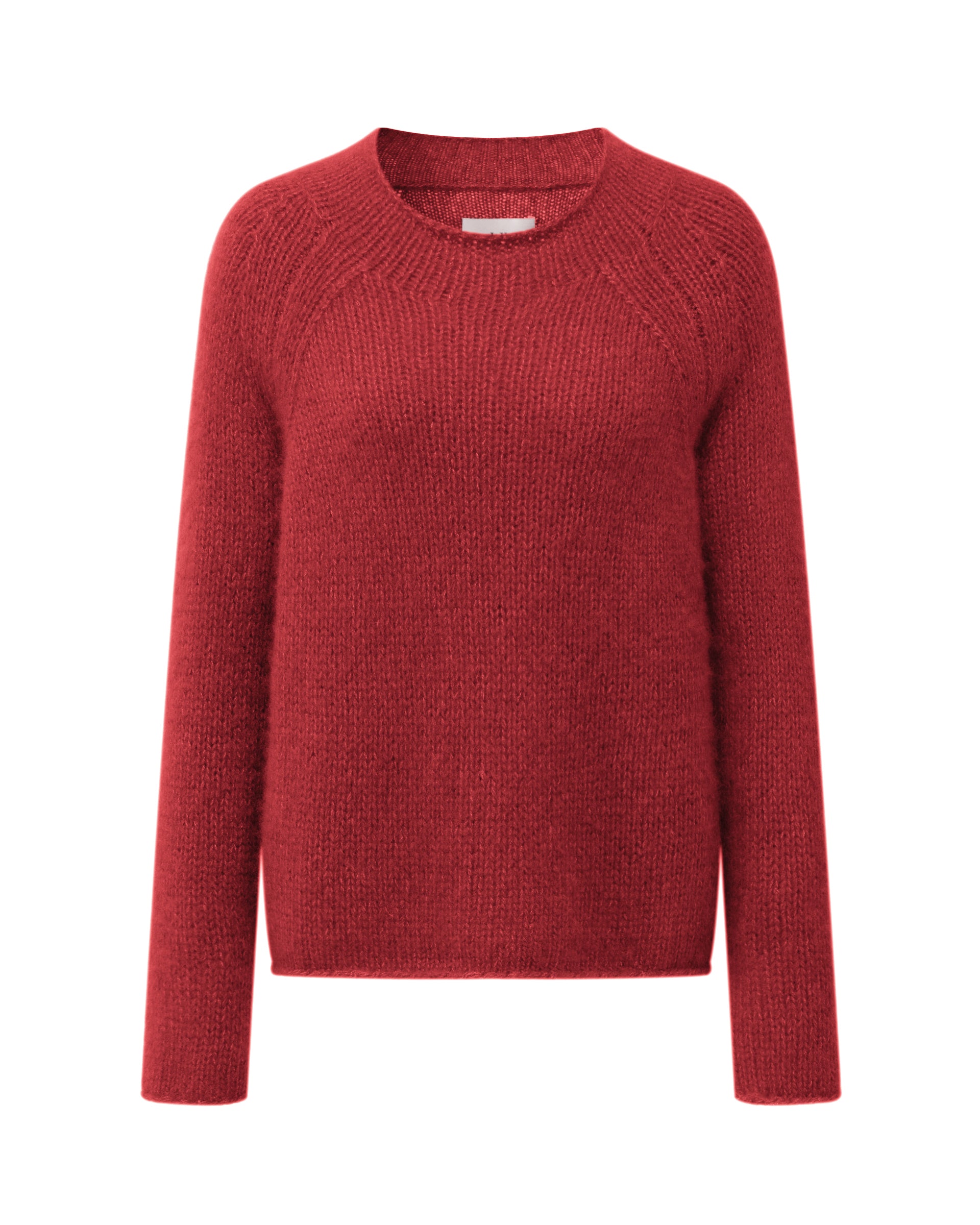 Damen Pullover aus 75 % Kaschmir und 25 % Seide in Royal Garnet – glatt gestrickter Pullover in grober Strickqualität mit lockerer Passform und geradem Schnitt, Rundhalsausschnitt, Raglanärmeln sowie langen, relaxten Ärmeln. Das zeitlose Design überzeugt durch seine klare Silhouette und den angenehm weichen Griff.