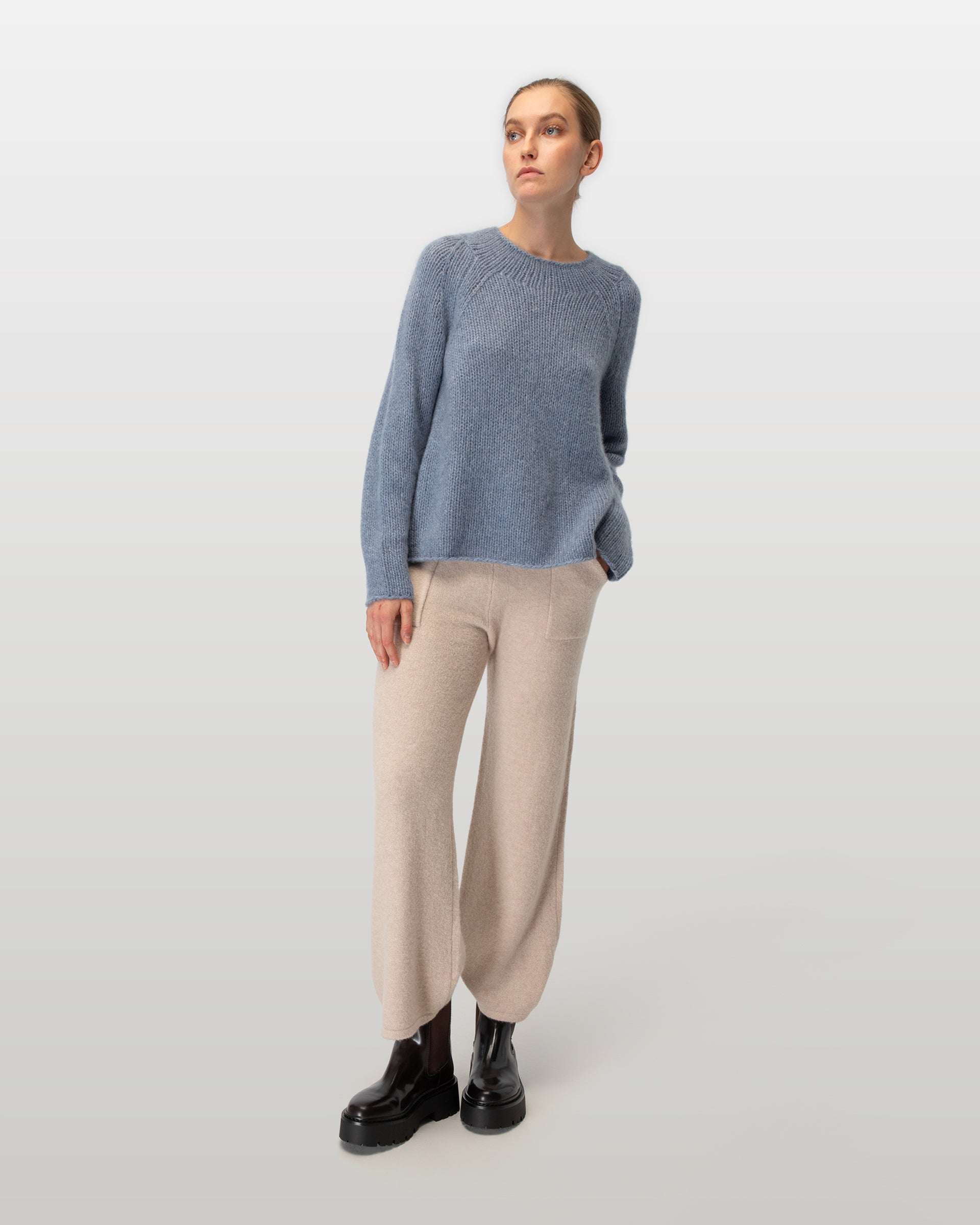 Kashmir-Seide Pullover von LU REN mit Raglanärmeln