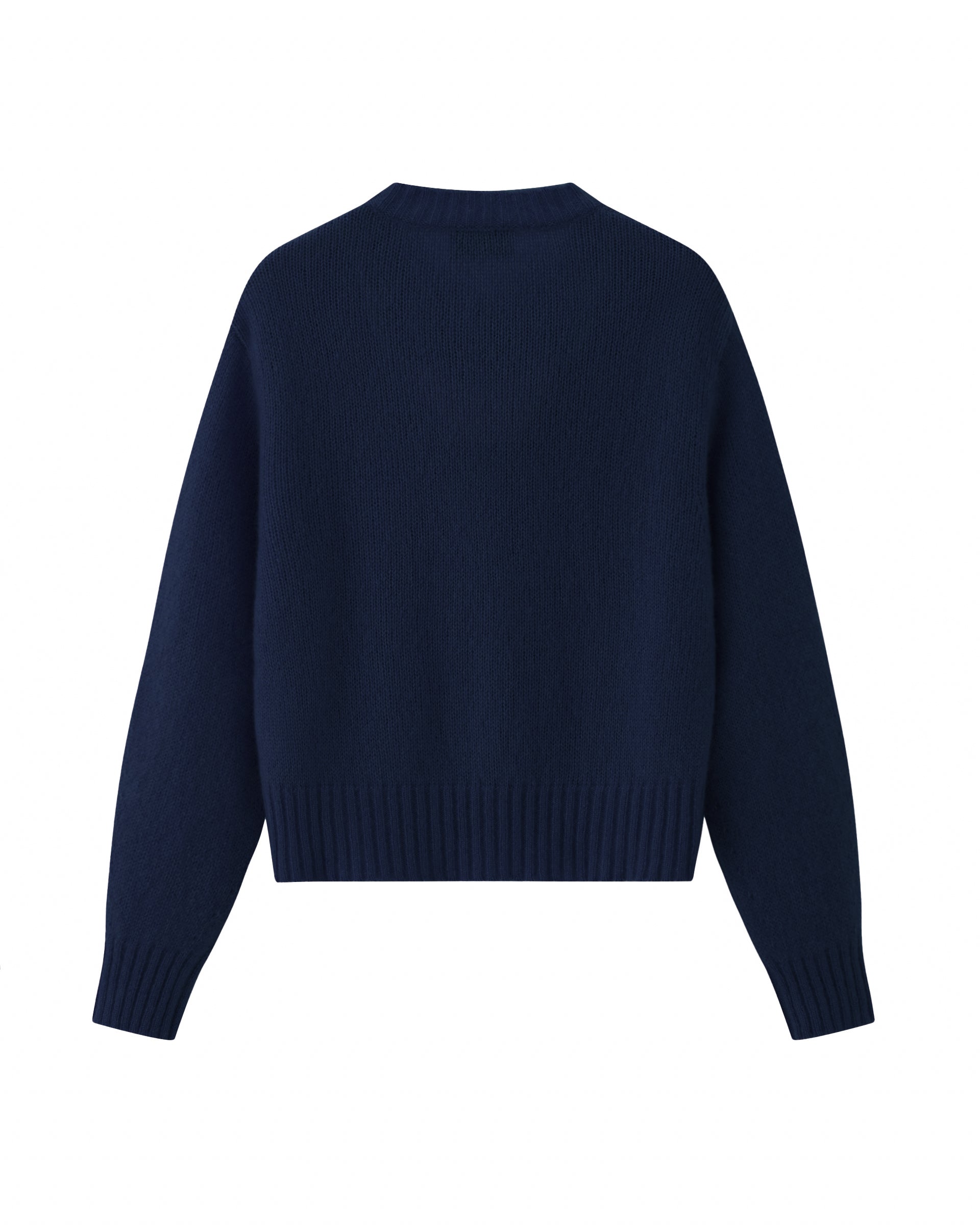 Damen Cardigan in French Navy (dunkelblau) aus Kaschmir-Seide – mittelschwerer, glatt gestrickter Cardigan mit Knopfleiste und relaxter Passform