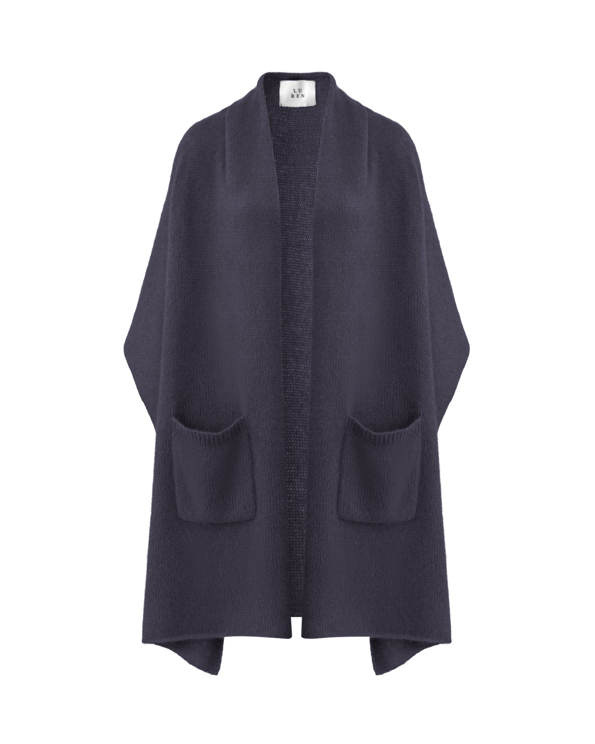 Damen Schal aus 75 % Kaschmir und 25 % Seide in Gaphite Grey – glatt und locker gestrickter Schal in grober Strickqualität mit aufgesetzten Taschen. Das vielseitig tragbare Modell verbindet weiche Haptik mit funktionalem Design und bietet zahlreiche Stylingmöglichkeiten.