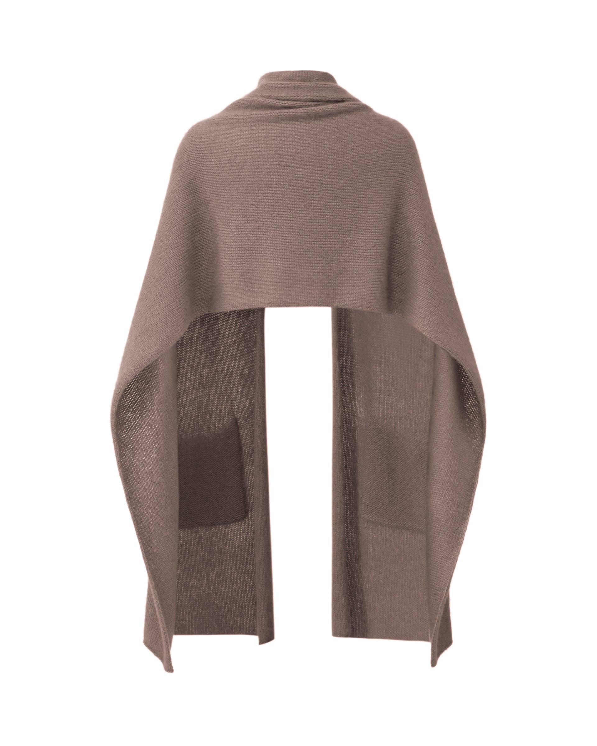 Damen Schal aus 75 % Kaschmir und 25 % Seide in Natural Twine – glatt und locker gestrickter Schal in grober Strickqualität mit aufgesetzten Taschen. Das vielseitig tragbare Modell verbindet weiche Haptik mit funktionalem Design und bietet zahlreiche Stylingmöglichkeiten.