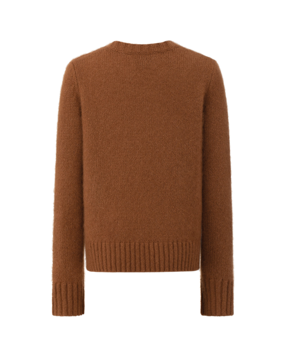 Damen Pullover aus 75 % Kaschmir und 25 % Seide in Bronze – glatt gestrickter Pullover in mittelschwerer Qualität mit relaxter Passform, Rundhalsausschnitt mit Kragen in Rippstruktur, klassischer Schulterform sowie langen, schmalen Ärmeln. Ärmelbündchen und Saum sind in Rippstruktur gearbeitet und verleihen dem Modell einen zeitlosen Look.