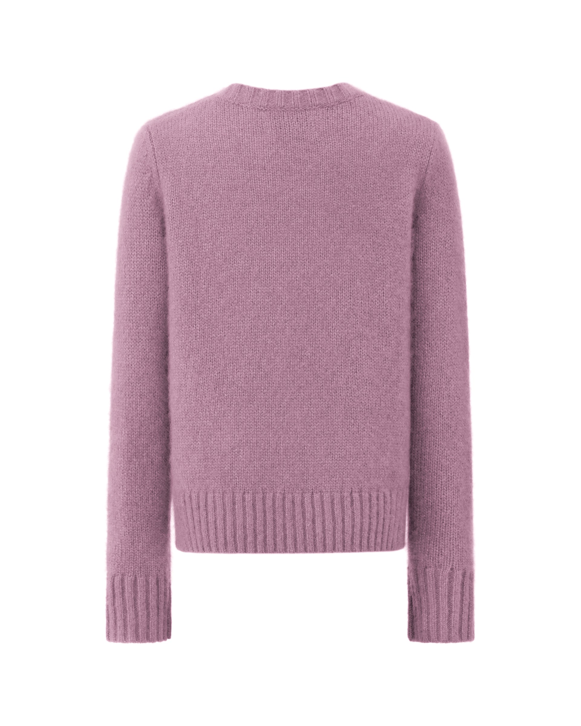 Damen Pullover aus 75 % Kaschmir und 25 % Seide in Lilac Mist – glatt gestrickter Pullover in mittelschwerer Qualität mit relaxter Passform, Rundhalsausschnitt mit Kragen in Rippstruktur, klassischer Schulterform sowie langen, schmalen Ärmeln. Ärmelbündchen und Saum sind in Rippstruktur gearbeitet und verleihen dem Modell einen zeitlosen Look.