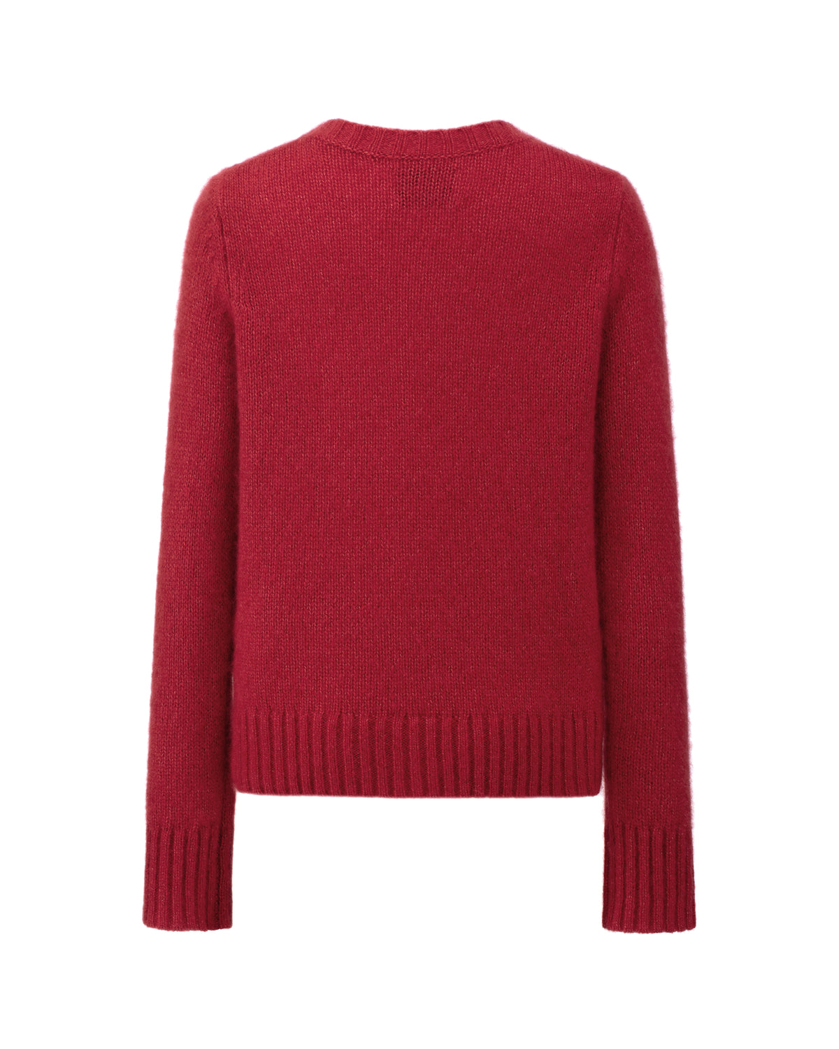 Damen Pullover aus 75 % Kaschmir und 25 % Seide in Royal Garnet – glatt gestrickter Pullover in mittelschwerer Qualität mit relaxter Passform, Rundhalsausschnitt mit Kragen in Rippstruktur, klassischer Schulterform sowie langen, schmalen Ärmeln. Ärmelbündchen und Saum sind in Rippstruktur gearbeitet und verleihen dem Modell einen zeitlosen Look.
