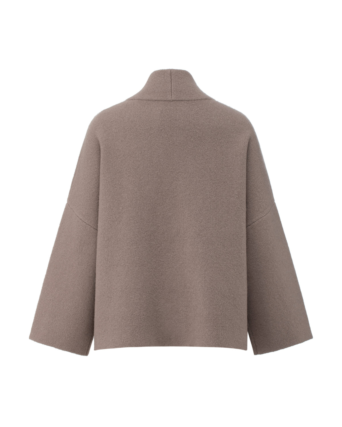 Damen Jacke aus 80% Kaschmir, 18% Polyamid, 2% Elastan in Natural Twine – Glatt gestrickter Cardigan in kastiger Passform mit aufgesetzten Taschen an der Vorderseite und langen, relaxten Ärmeln.