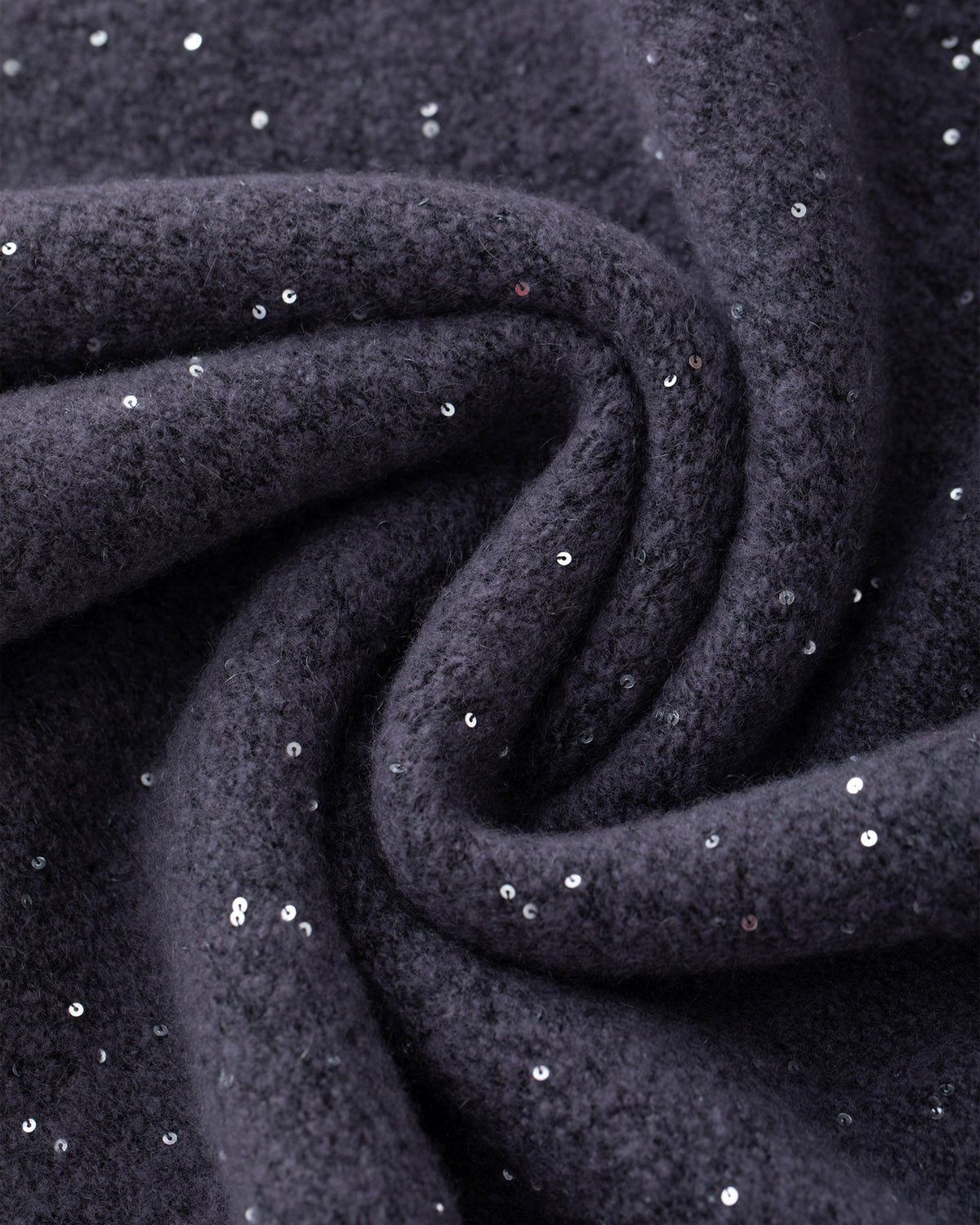 Damen Poncho aus 56% Kaschmir, 28% Baumwolle, 12% Polyamid, 2% Pailletten, 2% Elastan in Graphite Grey – Poncho mit Rundhalsausschnitt und eingearbeiteten Pailletten.