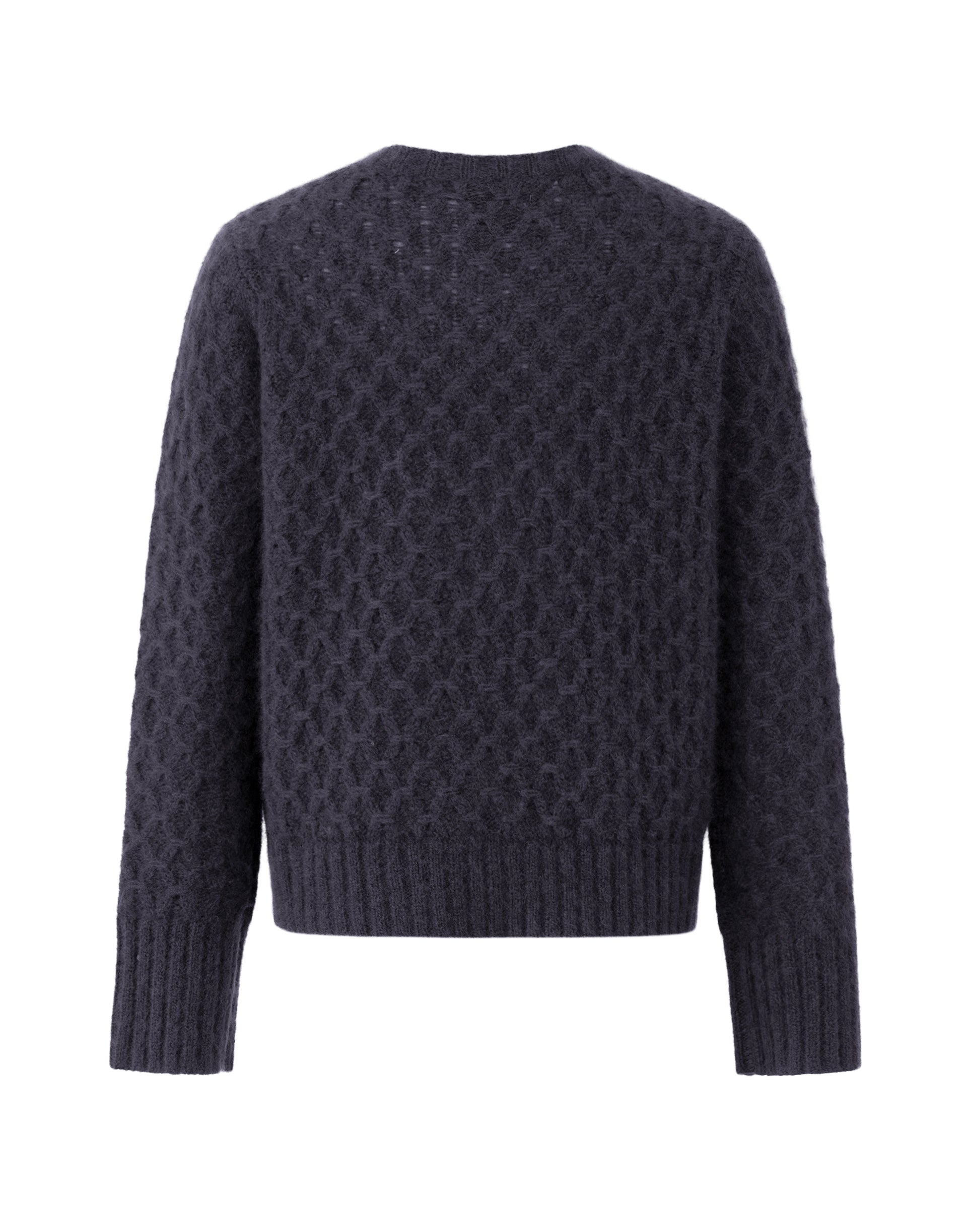 Damen Cardigan aus 75 % Kaschmir und 25 % Seide in Graphite Grey – Cardigan mit grafischem Zopfstrickmuster in mittelschwerer Qualität mit körperbetonter, gerader Passform, Rundhalsausschnitt mit Kragen in Rippstruktur sowie klassischer Schulterform und langen, schmalen Ärmeln. Ärmelbündchen und Saum sind in Rippstruktur gearbeitet. Eine gerippte Knopfleiste mit Knöpfen aus waschbarem Leder rundet das Design stilvoll ab.
