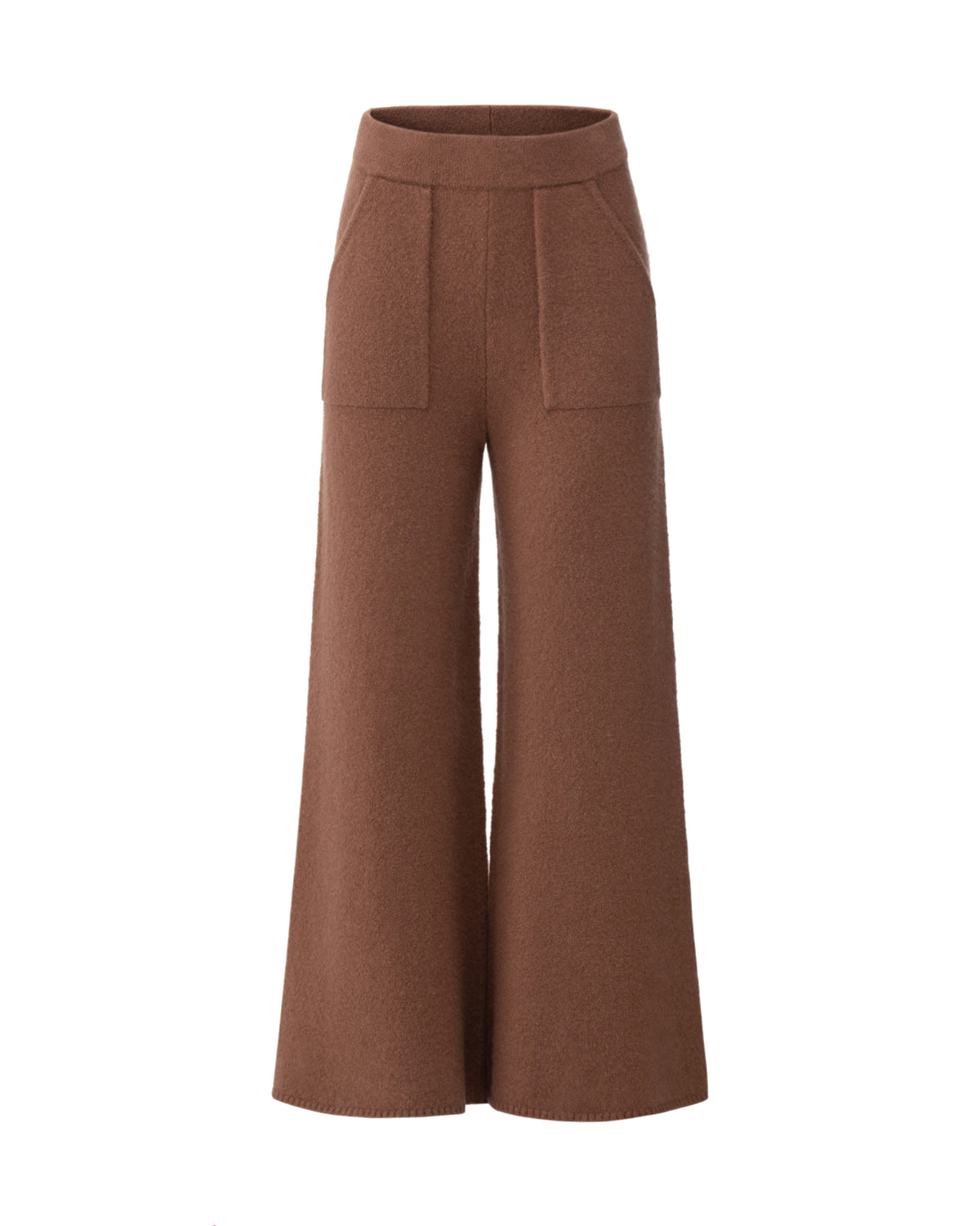 Damen Strickhose aus 80 % Kaschmir, 18 % Polyamid und 2 % Elastan in Maple – glatt gestrickte Hose in mittelschwerer Qualität mit gefilzter, besonders elastischer Oberfläche. Das Modell verfügt über einen Bund mit Gummizug, aufgesetzte Taschen sowie ein zum Saum hin ausgestelltes Bein und vereint hohen Tragekomfort mit einer modernen Silhouette.