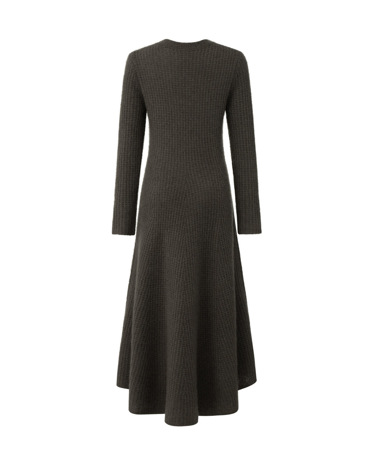 Damen Strickkleid aus 75 % Kaschmir und 25 % Seide in Black Forest – Strickkleid mit strukturiertem Strickmuster in mittelschwerer Qualität und körperbetonter Passform, die ab der Taille in eine feminine A-Linie übergeht. Das Modell verfügt über einen Rundhalsausschnitt mit Kragen in Rippstruktur sowie klassische, lange, schmale Ärmel und verbindet zeitlose Eleganz mit einer modernen Silhouette.