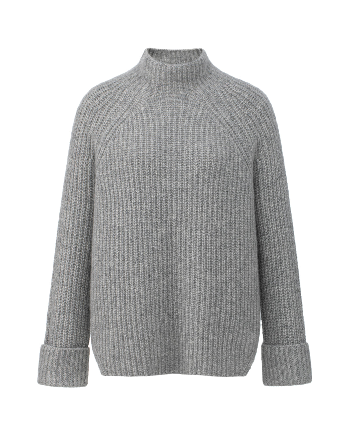 Damen Pullover aus 75 % Kaschmir und 25 % Seide in Husky – Pullover in grober Halbpatent-Strickstruktur mit locker fallender Passform. Der Stehkragen, Raglanärmel sowie die langen, schmalen Ärmel mit umgeschlagenen Bündchen verleihen dem Modell eine moderne Silhouette. Seitliche Schlitze sorgen für zusätzlichen Tragekomfort und runden das zeitlose Design ab.