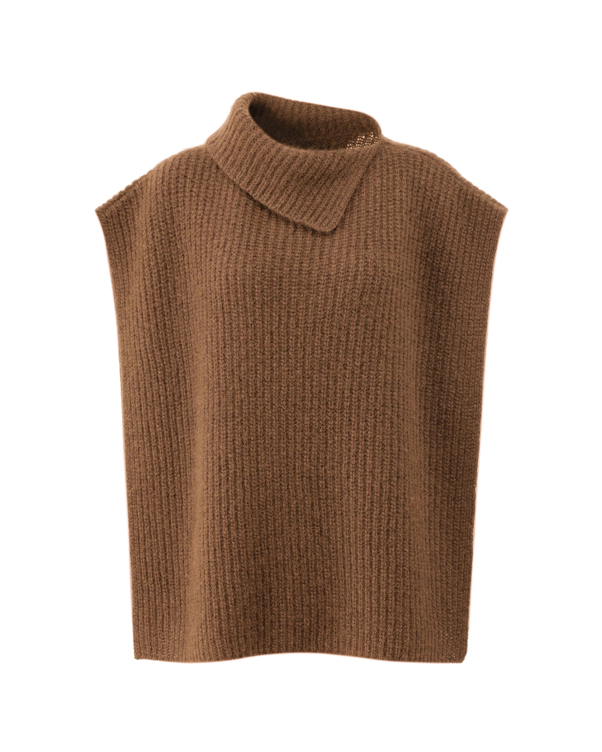 Damen Poncho aus 75 % Kaschmir und 25 % Seide in Vintage Cocoa – vielseitig tragbarer Poncho in grober Halbpatent-Strickstruktur mit breitem Kragen im Halbpatent-Strickmuster. Das zeitlose Design überzeugt durch seine moderne Silhouette und vielfältige Stylingmöglichkeiten.
