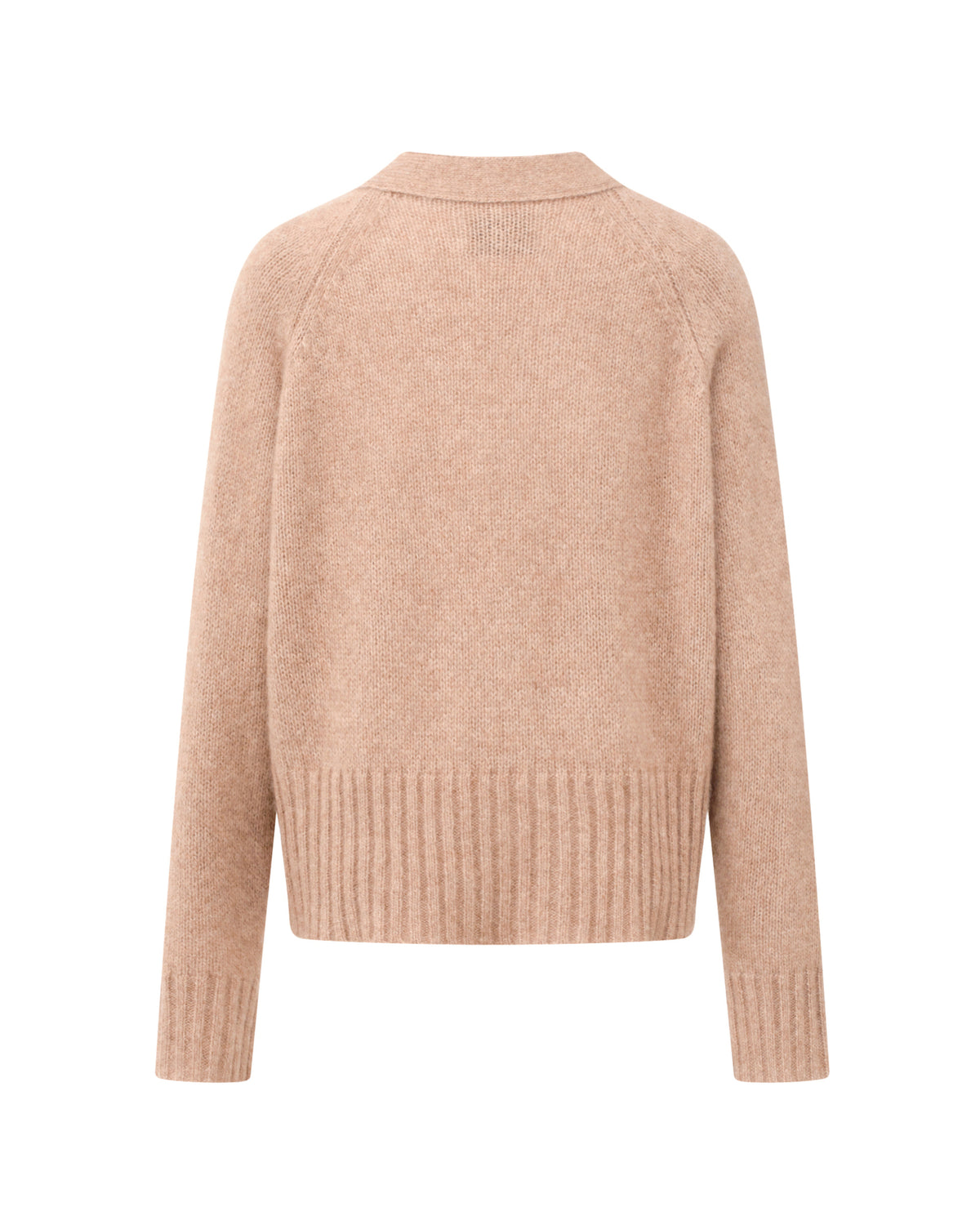 Damen Cardigan aus 75 % Kaschmir und 25 % Seide in Rose Beige – glatt gestrickter Cardigan in mittelschwerer Qualität mit oversized Form in breiter, kurzer Silhouette. Das Modell verfügt über Raglanärmel, lange, relaxte Ärmel sowie Knöpfe aus waschbarem Leder. Saum und Ärmelbündchen sind in Rippstruktur gearbeitet und verleihen dem Cardigan einen modernen, lässigen Look.