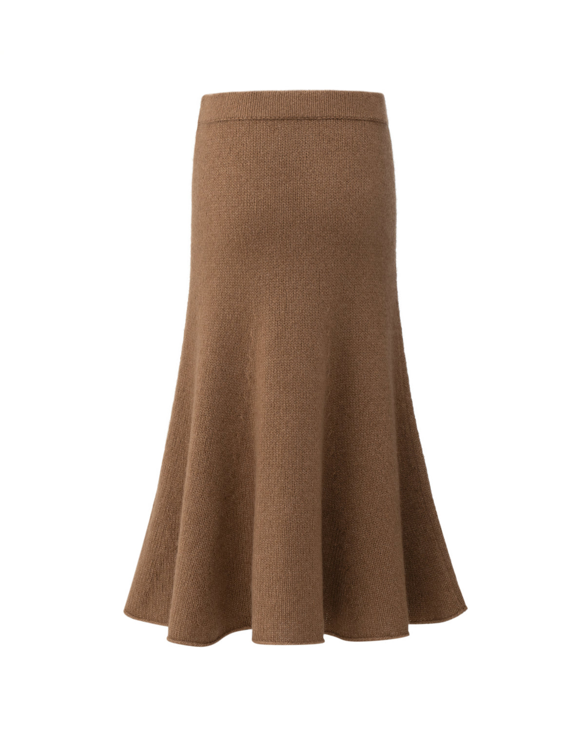 Damen Strickrock aus 75 % Kaschmir und 25 % Seide in Vintage Cocoa – glatt gestrickter Rock in grober Strickqualität mit figurbetonter A-Linie und Midi-Länge. Das Modell verfügt über einen Taillenbund mit Gummizug und verbindet eine feminine Silhouette mit hohem Tragekomfort.