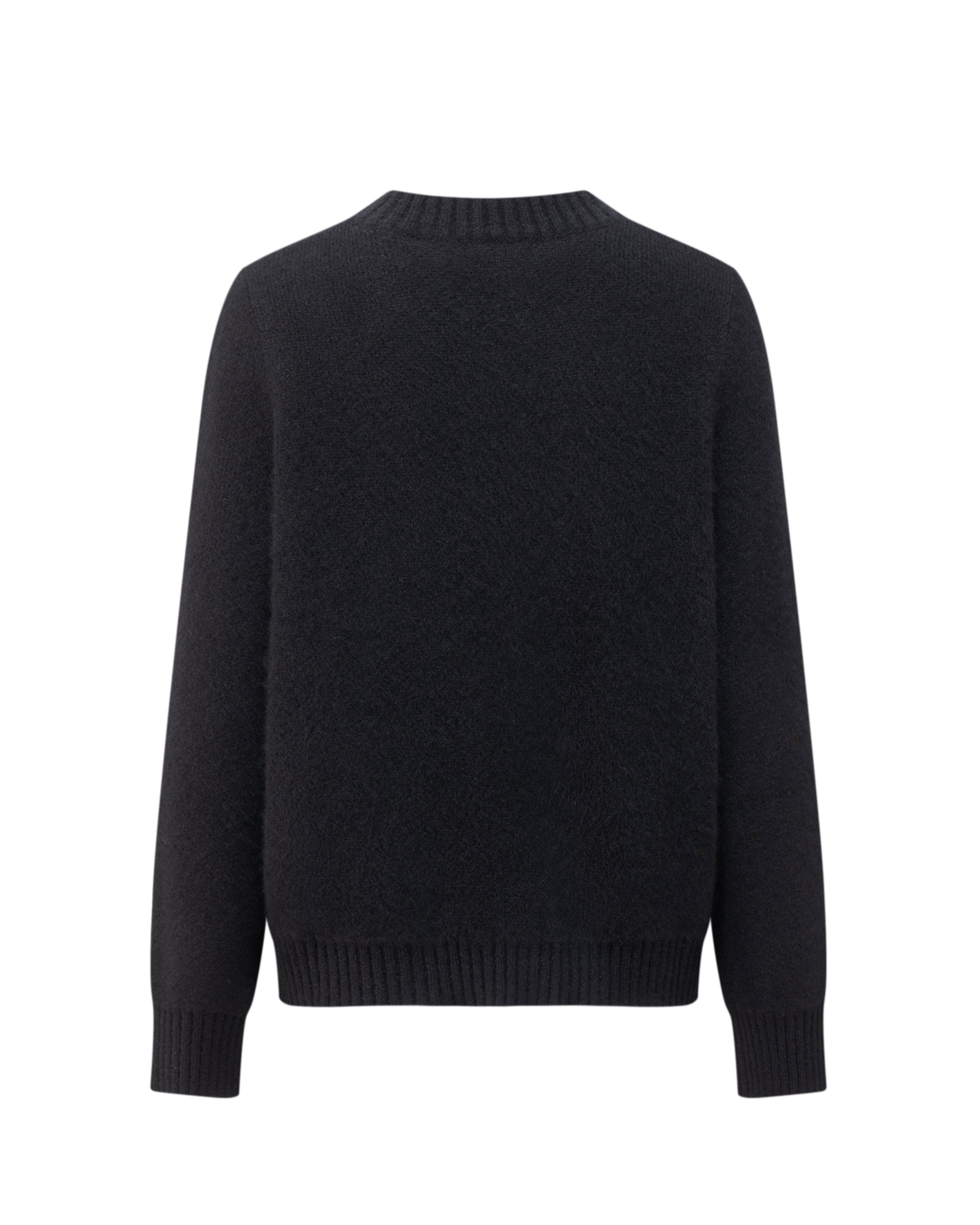Damen Cardigan aus 75 % Kaschmir und 25 % Seide in Black – glatt gestrickter Cardigan in mittelschwerer Qualität mit körperbetonter Passform, Rundhalsausschnitt mit Kragen in Rippstruktur sowie klassischer Schulterform und langen, schmalen Ärmeln. Ärmelbündchen und Saum sind in Rippstruktur gearbeitet. Knöpfe aus waschbarem Leder und eine kleine aufgesetzte Tasche unterhalb der rechten Brust verleihen dem Modell stilvolle Designakzente.
