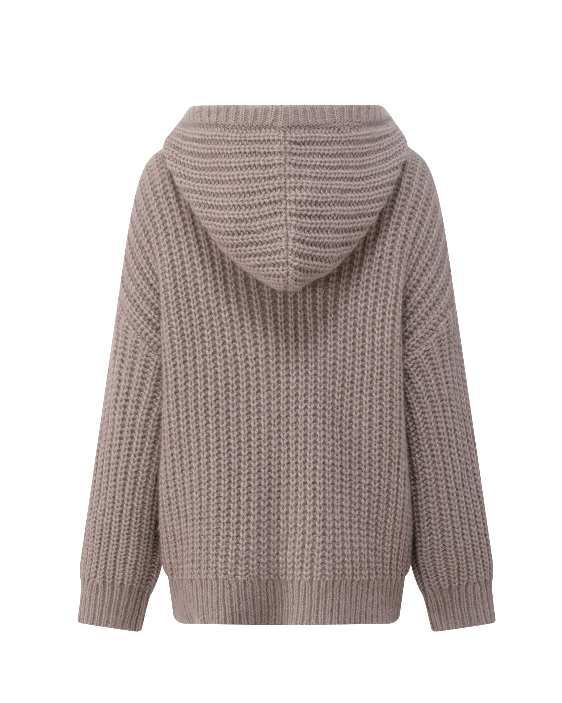 Damen Cardigan aus 75 % Kaschmir und 25 % Seide in Natural Twine – Cardigan im Halbpatent-Strickmuster in grober Strickqualität mit oversized Passform in großer, weiter und langer Silhouette. Das Modell verfügt über eine Knopfleiste mit Knöpfen aus waschbarem Leder, eine überschnittene Schulter sowie lange, weite Ärmel. Große aufgesetzte Taschen und eine Kapuze mit Abschluss in Rippstruktur verleihen dem Design einen lässigen Charakter. Ärmelbündchen und Saum sind in Rippstruktur gearbeitet.
