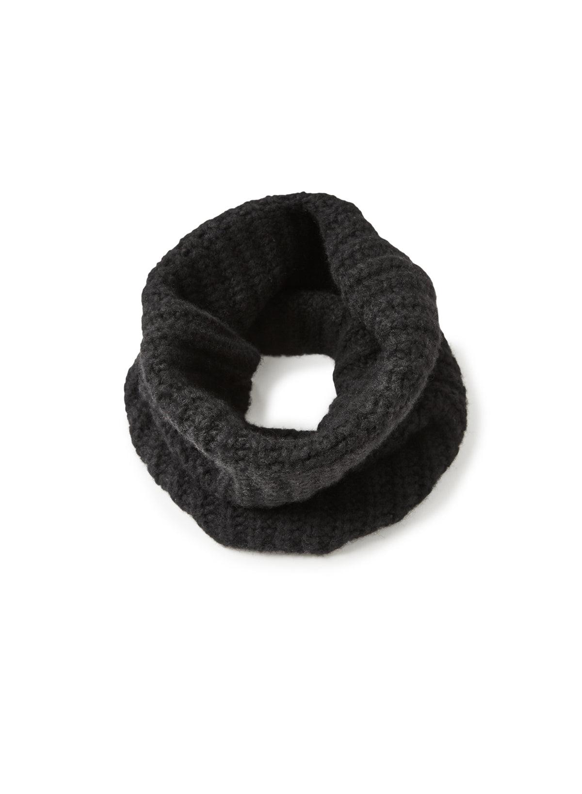 Schal aus 75% Kaschmir, 25% Seide in Black. Schlauchschal.