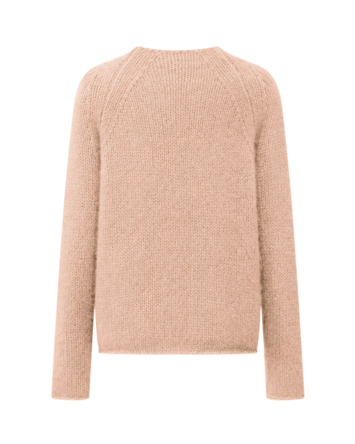 Damen Pullover aus 75 % Kaschmir und 25 % Seide in Rose Beige – glatt gestrickter Pullover in grober Strickqualität mit lockerer Passform und geradem Schnitt, Rundhalsausschnitt, Raglanärmeln sowie langen, relaxten Ärmeln. Das zeitlose Design überzeugt durch seine klare Silhouette und den angenehm weichen Griff.