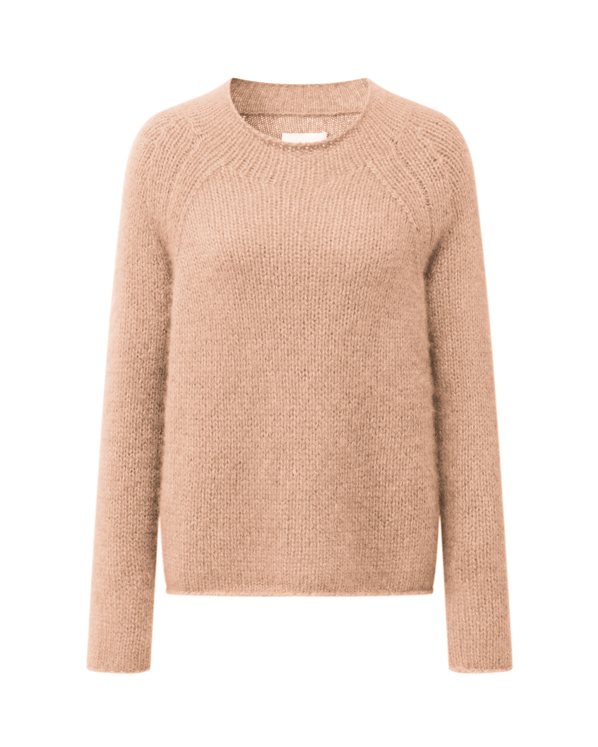 Damen Pullover aus 75 % Kaschmir und 25 % Seide in Rose Beige – glatt gestrickter Pullover in grober Strickqualität mit lockerer Passform und geradem Schnitt, Rundhalsausschnitt, Raglanärmeln sowie langen, relaxten Ärmeln. Das zeitlose Design überzeugt durch seine klare Silhouette und den angenehm weichen Griff.