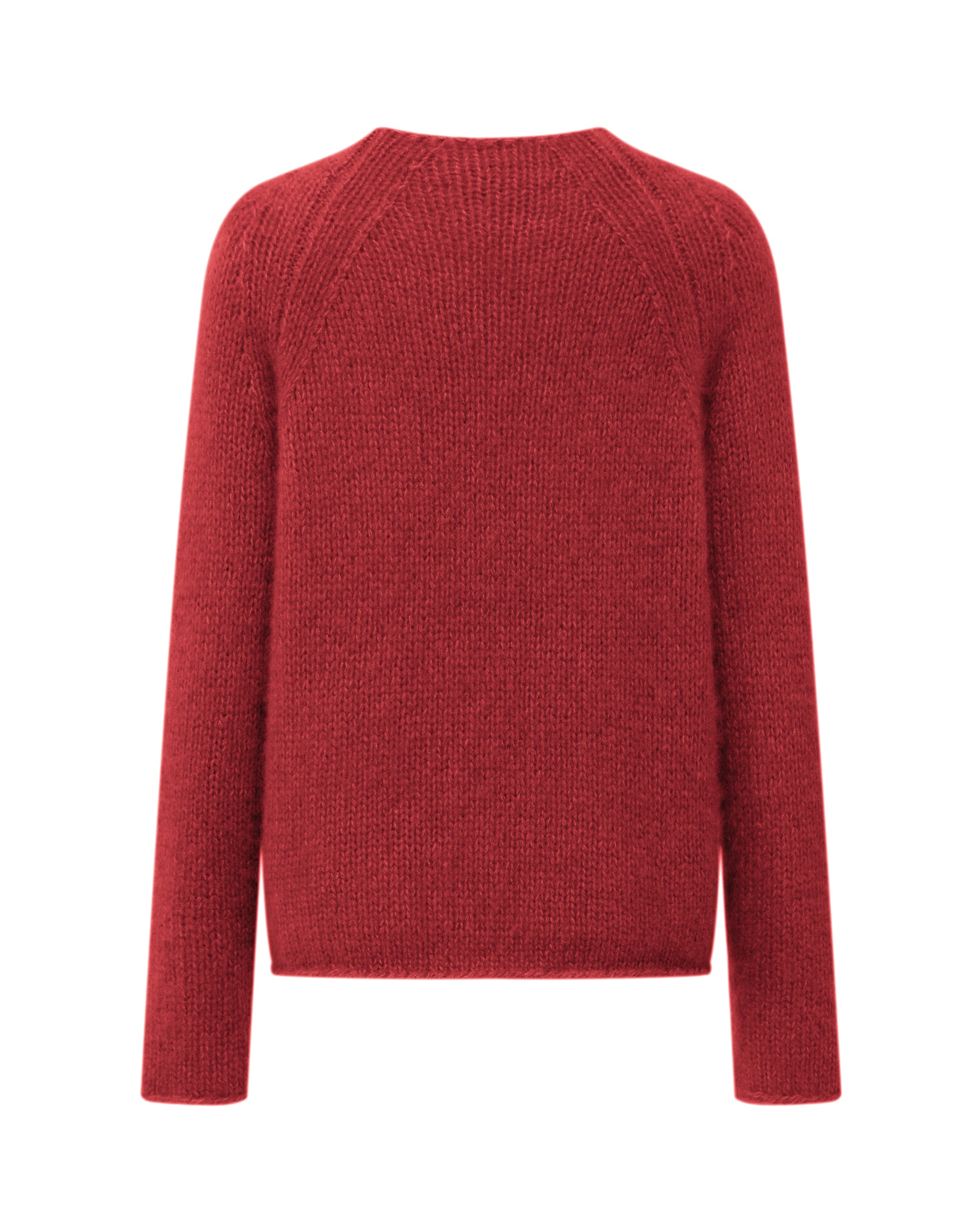 Damen Pullover aus 75 % Kaschmir und 25 % Seide in Royal Garnet – glatt gestrickter Pullover in grober Strickqualität mit lockerer Passform und geradem Schnitt, Rundhalsausschnitt, Raglanärmeln sowie langen, relaxten Ärmeln. Das zeitlose Design überzeugt durch seine klare Silhouette und den angenehm weichen Griff.
