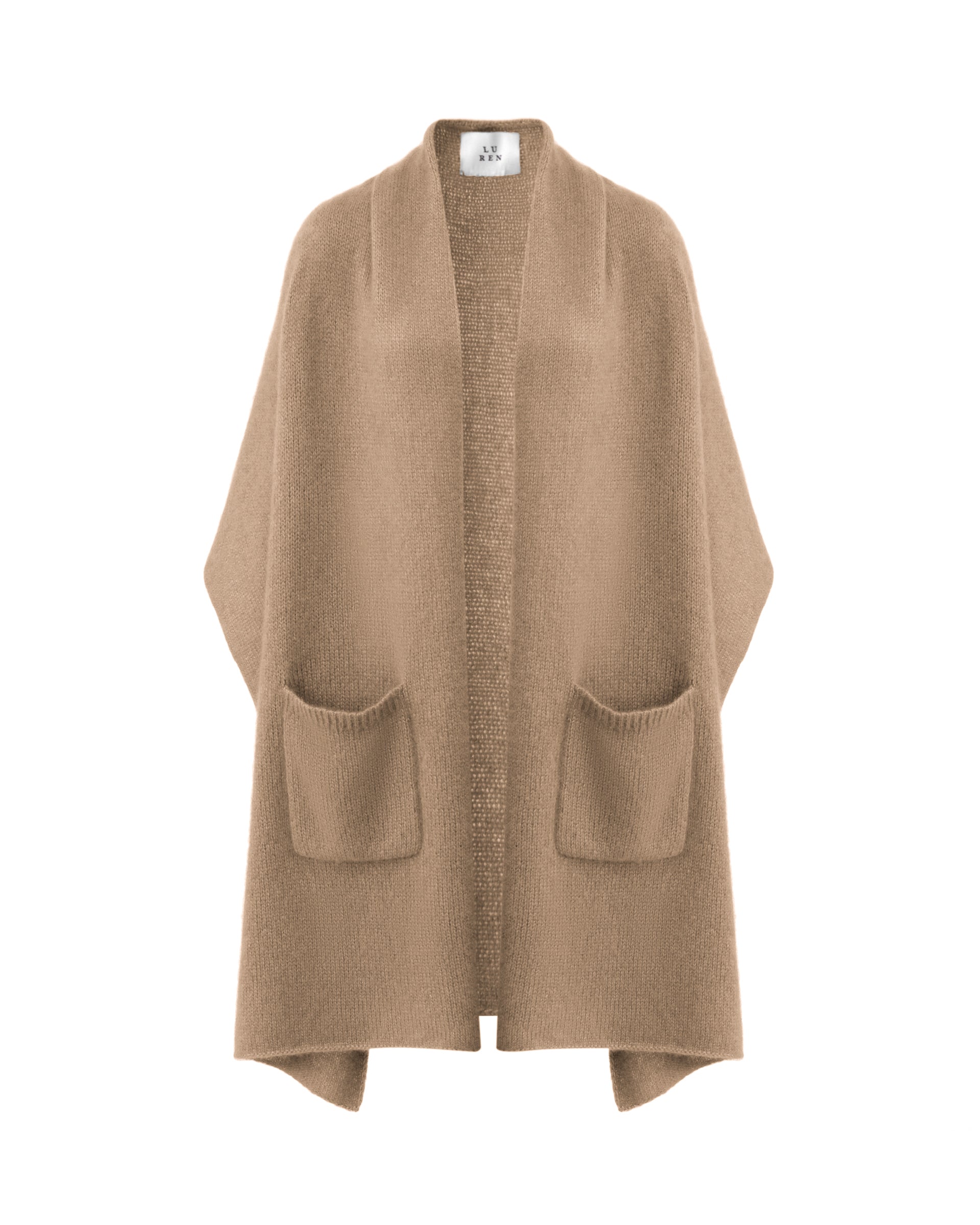 Damen Schal aus 75 % Kaschmir und 25 % Seide in Warm Sand – glatt und locker gestrickter Schal in grober Strickqualität mit aufgesetzten Taschen. Das vielseitig tragbare Modell verbindet weiche Haptik mit funktionalem Design und bietet zahlreiche Stylingmöglichkeiten.
