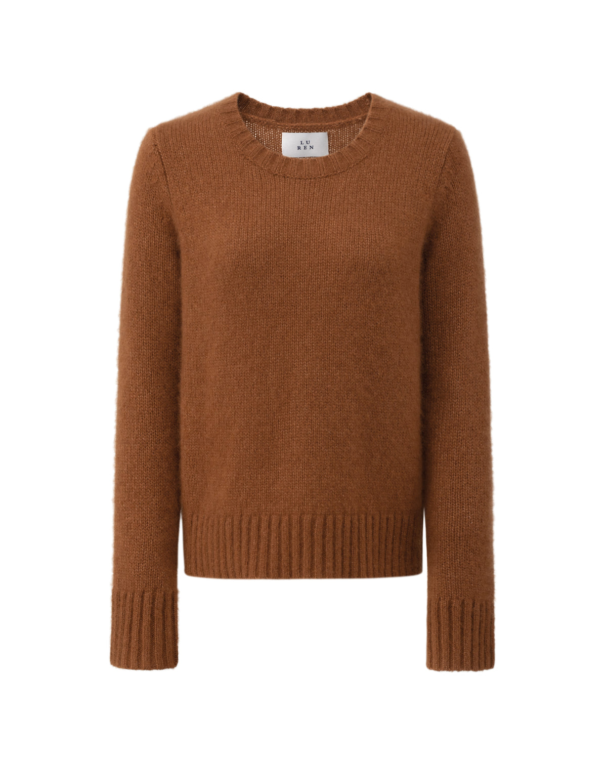 Damen Pullover aus 75 % Kaschmir und 25 % Seide in Bronze – glatt gestrickter Pullover in mittelschwerer Qualität mit relaxter Passform, Rundhalsausschnitt mit Kragen in Rippstruktur, klassischer Schulterform sowie langen, schmalen Ärmeln. Ärmelbündchen und Saum sind in Rippstruktur gearbeitet und verleihen dem Modell einen zeitlosen Look.