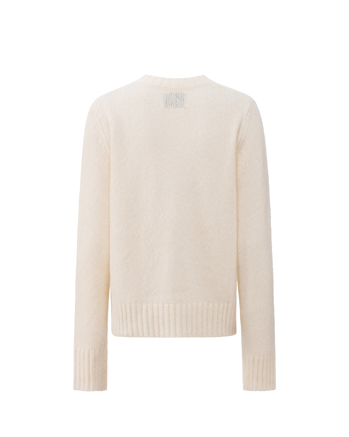 Damen Pullover aus 75 % Kaschmir und 25 % Seide in Ivory – glatt gestrickter Pullover in mittelschwerer Qualität mit relaxter Passform, Rundhalsausschnitt mit Kragen in Rippstruktur, klassischer Schulterform sowie langen, schmalen Ärmeln. Ärmelbündchen und Saum sind in Rippstruktur gearbeitet und verleihen dem Modell einen zeitlosen Look.