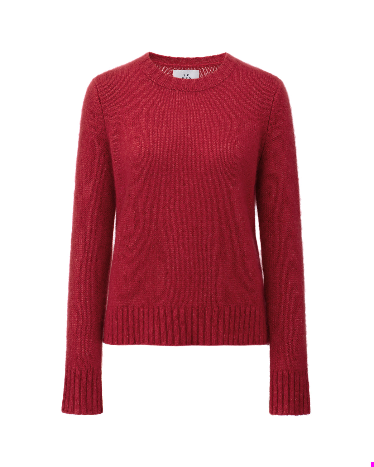 Damen Pullover aus 75 % Kaschmir und 25 % Seide in Royal Garnet – glatt gestrickter Pullover in mittelschwerer Qualität mit relaxter Passform, Rundhalsausschnitt mit Kragen in Rippstruktur, klassischer Schulterform sowie langen, schmalen Ärmeln. Ärmelbündchen und Saum sind in Rippstruktur gearbeitet und verleihen dem Modell einen zeitlosen Look.