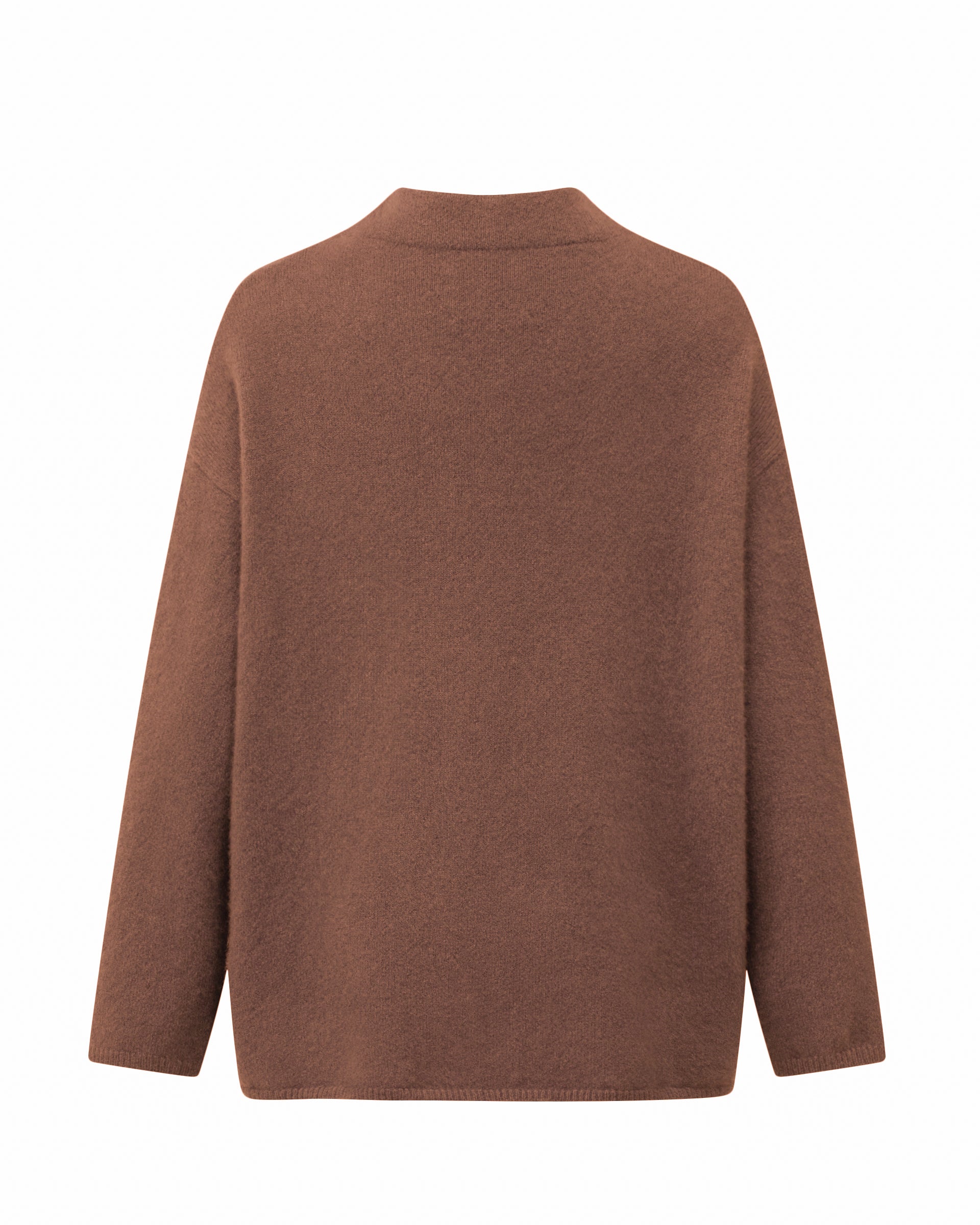 Damen Pullover aus 80 % Kaschmir, 18 % Polyamid und 2 % Elastan in Maple – glatt gestrickter Pullover in mittelschwerer Qualität mit gefilzter, besonders elastischer Oberfläche und oversized Passform. Das Modell verfügt über einen Stehkragen, eine überschnittene Schulterform sowie lange, relaxte Ärmel und überzeugt durch seine moderne, komfortable Silhouette.