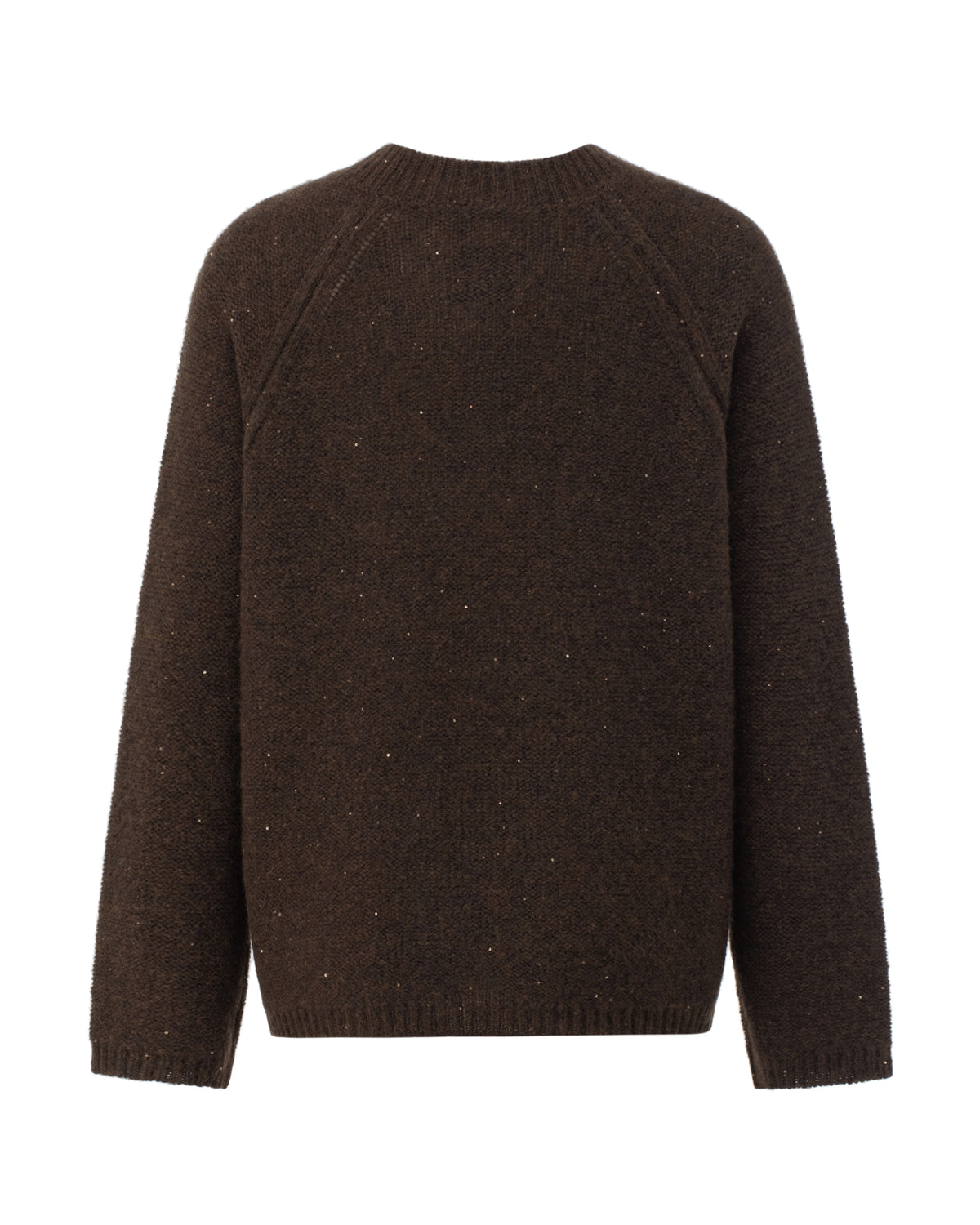 Damen Pullover aus 67 % Kaschmir, 32 % Seide und 1 % Pailletten in Echo – links gestrickter Pullover in mittelschwerer Qualität mit relaxter Passform, Rundhalsausschnitt mit Kragen in Rippstruktur, Raglanärmeln sowie langen, relaxten Ärmeln. Ärmelbündchen und Saum sind in Rippstruktur gearbeitet. Dezent eingearbeitete Pailletten verleihen dem Modell einen eleganten, schimmernden Akzent.
